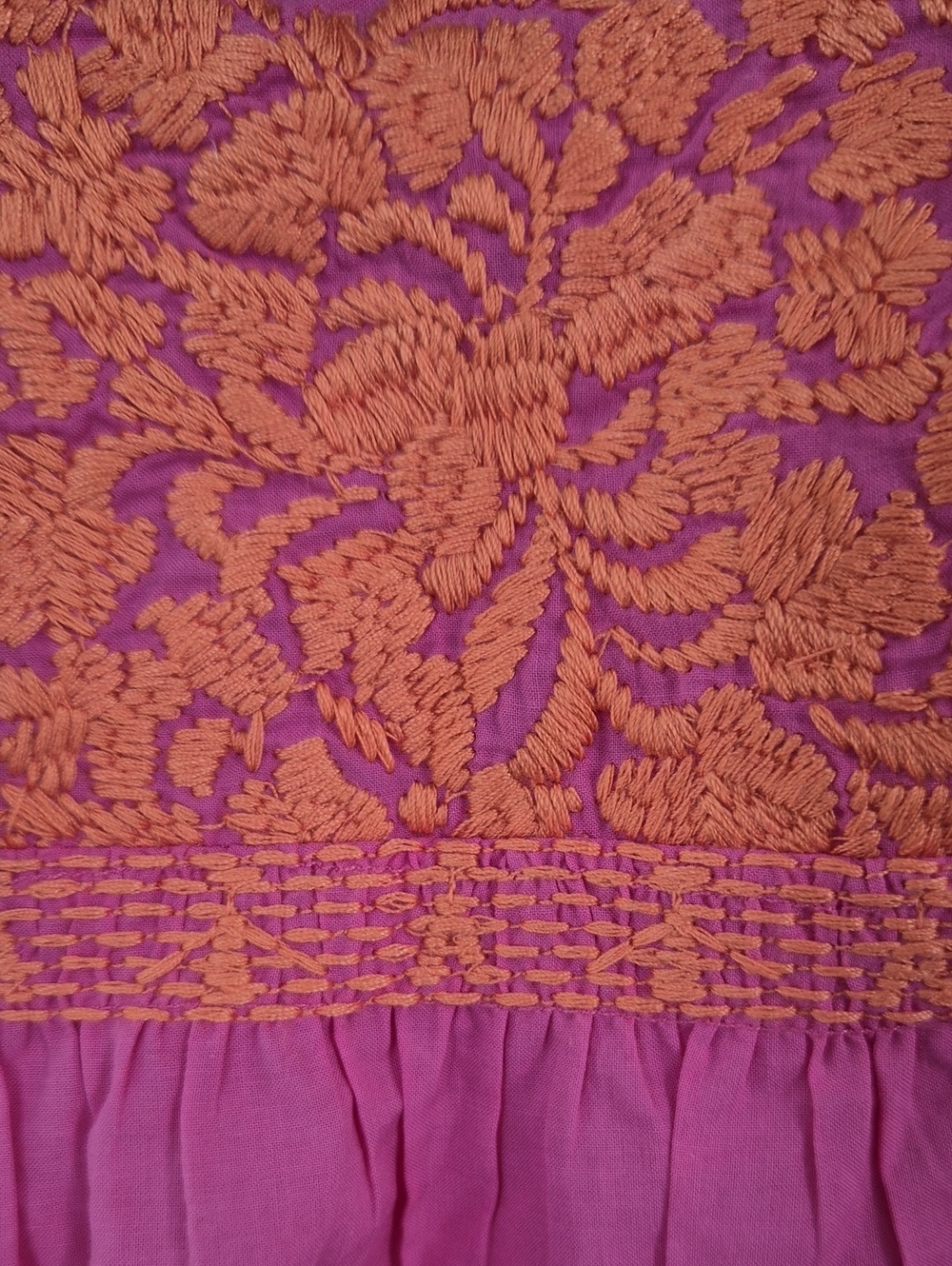 NWT J Marie Embroidered Top Size Small Retail $102 Pink Orange - Picture 5 of 5